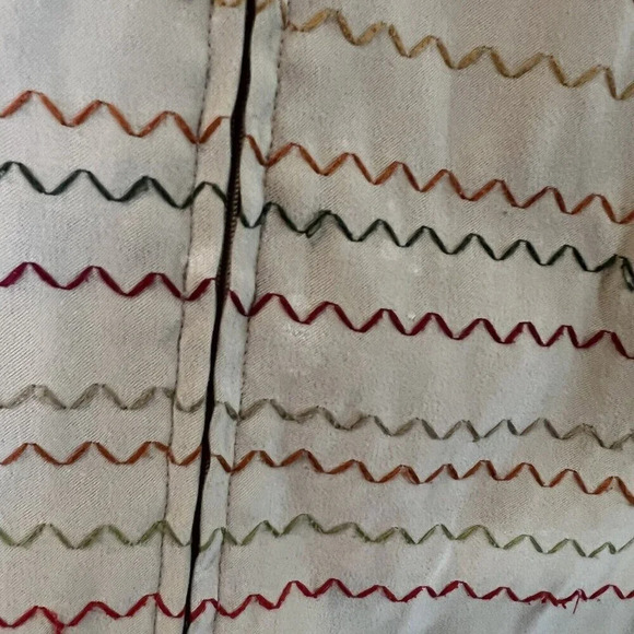 Alfred Dunner Full Zip Vest 16 Earth Tone Color Zig Zag Embroidery Knit Backside - Picture 8 of 13